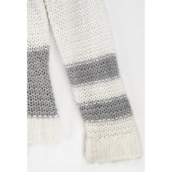 Aeropostale Sweater Womens Small Gray White Striped Casual Preppy Open Knit Top - Picture 8 of 10